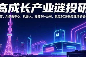 （17020期）高成长产业链投研，通信、AI数据中心、机器人，扫描50+公司，锁定2026确定性增长机会